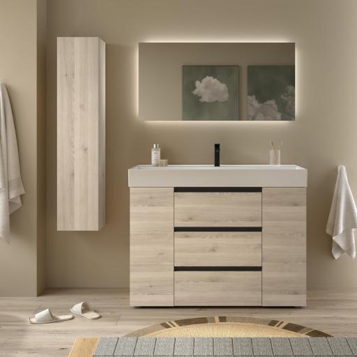 Mueble de baño Bequia Plus Metal 3 cajones 2 puertas y lavabo Veneto 120cm de Salgar [4]