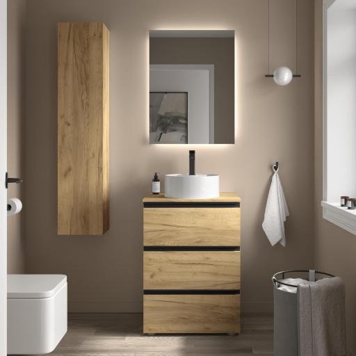 Mueble de baño sobre encimera Bequia Metal 3 o 6 cajones con patas de Salgar [3]