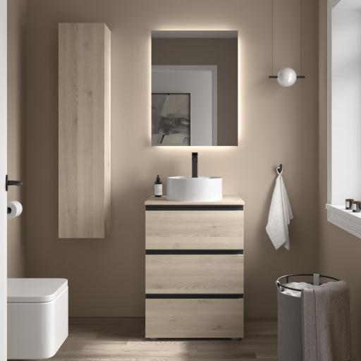 Mueble de baño sobre encimera Bequia Metal 3 o 6 cajones con patas de Salgar [4]