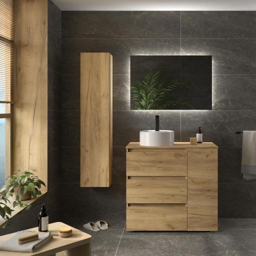 Mueble de baño sobre encimera Bequia Plus 3 cajones 1 puerta con patas de Salgar [3]