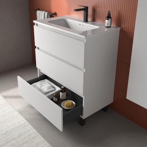 Mueble de baño Bequia 3 o 6 cajones con patas y lavabo Constanza de Salgar [4]