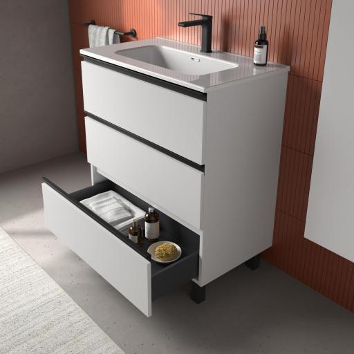 Mueble de baño Bequia Metal 3 o 6 cajones con patas de Salgar [1]