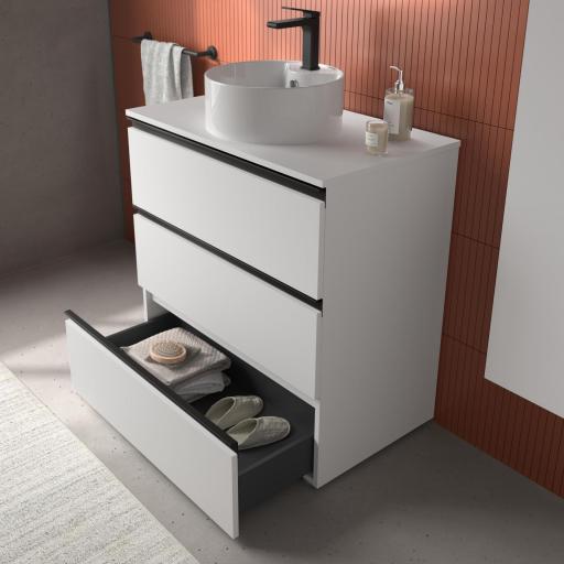 Mueble de baño sobre encimera Bequia Metal 3 o 6 cajones con patas de Salgar [1]