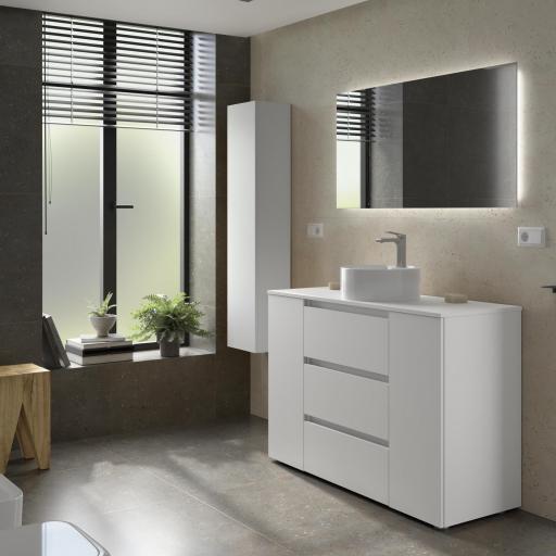 Mueble de baño sobre encimera Bequia Plus 3 cajones 2 puertas con patas 120cm de Salgar [1]