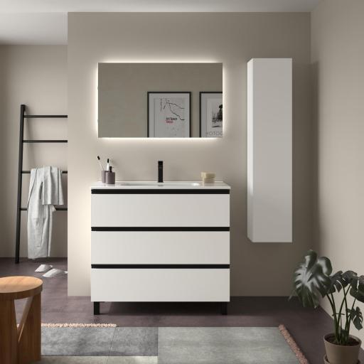 Mueble de baño Bequia Metal 3 o 6 cajones con patas de Salgar