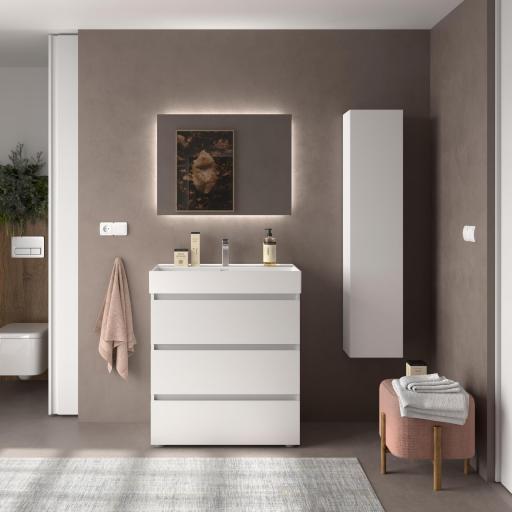 Mueble de baño Bequia 3 cajones con patas y con lavabo Veneto de Salgar