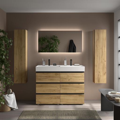 Mueble de baño Bequia Metal 3 cajones con patas y lavabo Veneto de Salgar [6]