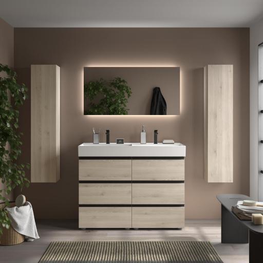 Mueble de baño Bequia Metal 3 cajones con patas y lavabo Veneto de Salgar [7]