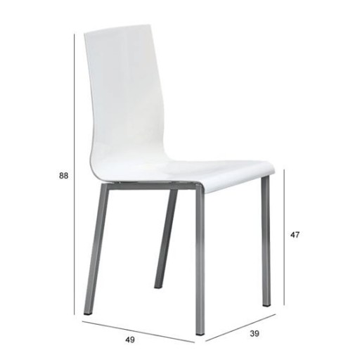 Silla Laura polipropileno blanco brillo de Velasco [4]