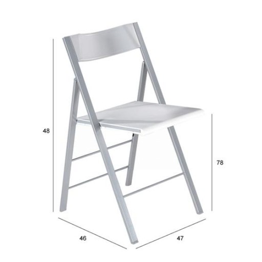 Conjunto sillas plegable Vera polipropileno blanco mate de Velasco [0]