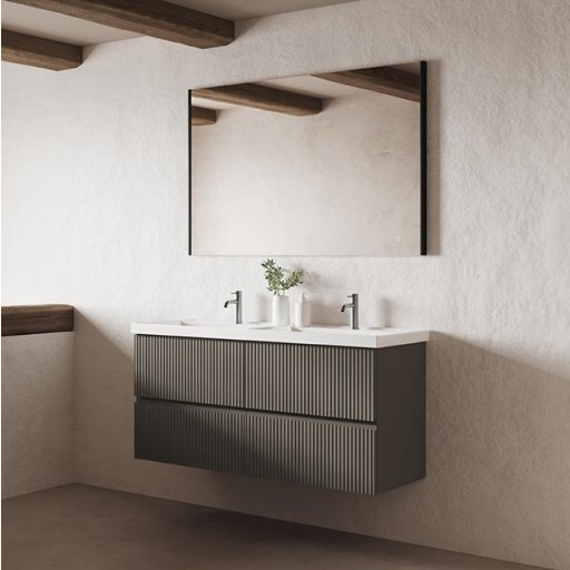 Mueble de baño Vora suspendido 4 cajones con lavabo Cairo doble seno de Royo en diferentes acabados