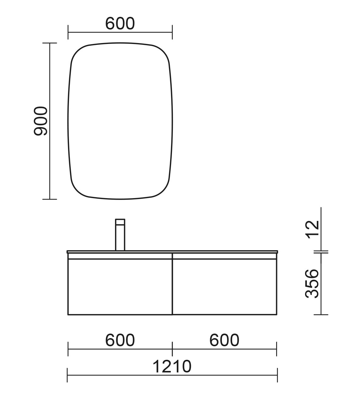 Mueble de baño MOMENT 1000 2 cajones PURE