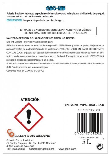 Limpiador Jabonoso Madera GSC-125 5 Litros [1]