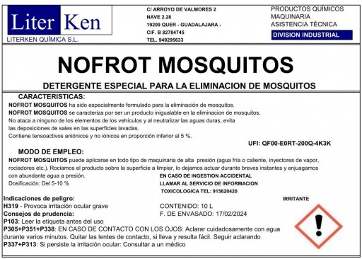 Eliminador de Mosquitos para Vehículos NOFROT-MOSQUITOS 10 Litros [1]