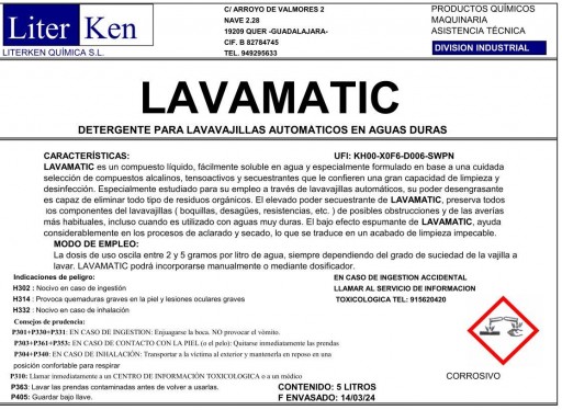 Lavavajillas Máquina Extra Aguas Duras 12kg [1]