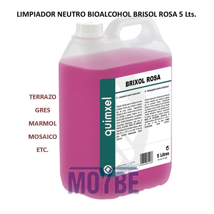 Limpiador Neutro Bioalcohol BRIXOL ROSA 5 Litros