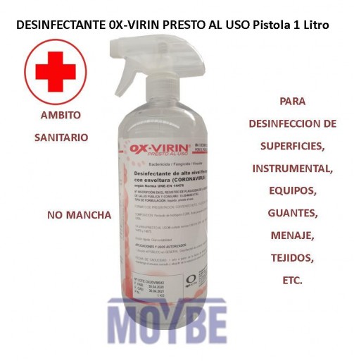Desinfectante OX-VIRIN PRESTO AL USO Pistola 1 Litro