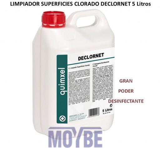 Limpiador superficies clorado DECLORNET 5 lts.