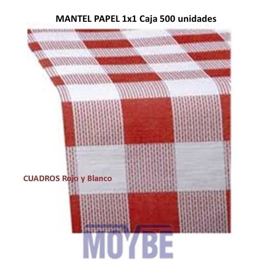 Mantel Cuadros Rojos 1x1 (Caja 500 Unidades)