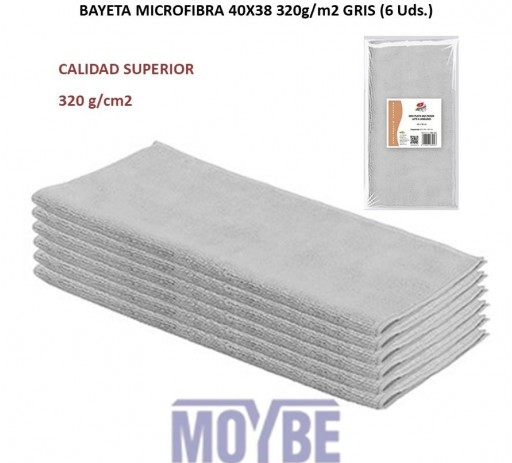 Bayeta Microfibra Rizo 40x38 320g (6 Unidades)