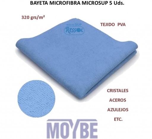 Bayeta Microfibra MICROSUP 38x35cm 5 Uds.