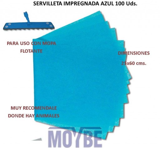 Servilleta Impregnada Azul 25x60 cms. (100 Unidades) [0]