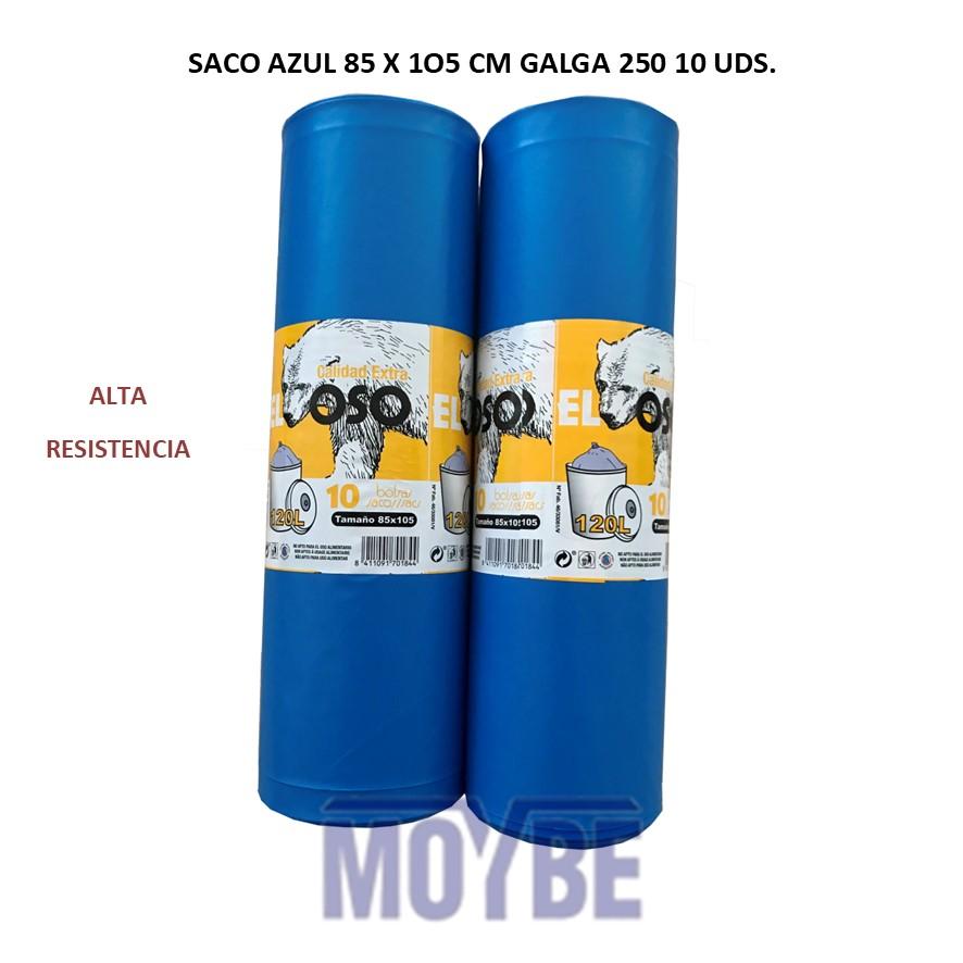 Saco Basura Azul 85x105cm G250 10 unidades