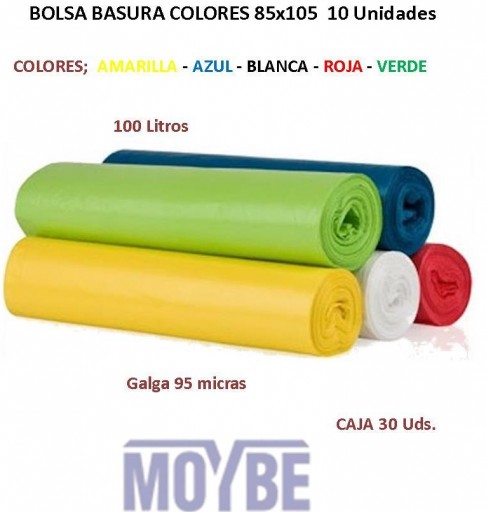 Saco de basura Colores 85x105 (10 Unidades)