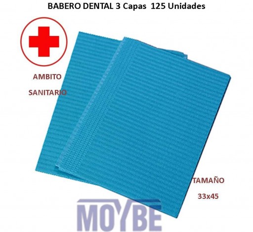 Babero Dental Azul 33x45 cms. Paquete 125 Uds. [0]