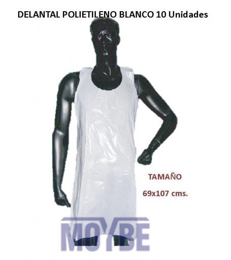 Delantal Polietileno Blanco 100 Unidades
