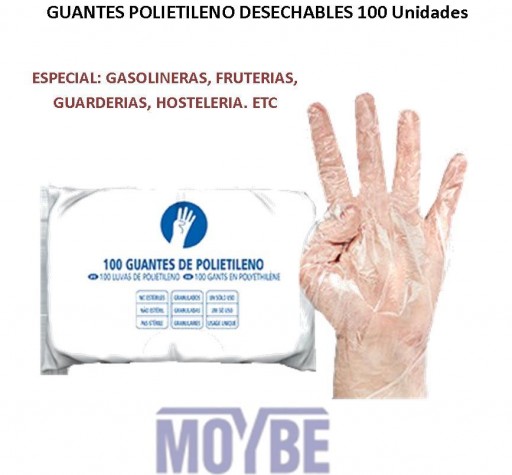 Guantes de Polietileno Desechables (100 Unidades)