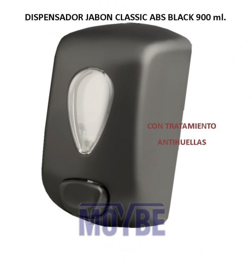 Dispensador Jabón CLASSIC BLACK ABS 900 ml.