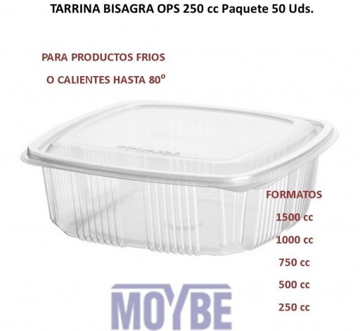 Tarrina Tapa Bisagra OPS 250c.c. (50 Uds)