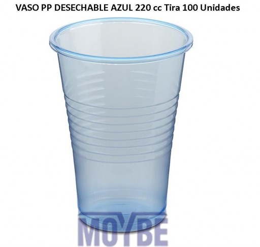 Vaso PP Desechable Azul 200 c.c. Tira 100 Unidades [0]