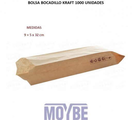 Bolsa Bocadillo "KRAFT" 9+5x32 (1000 unidades)