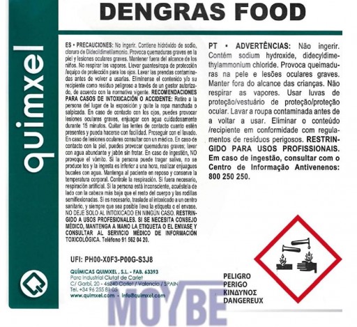 Desengrasante Desinfectante Alimentario HA DENGRAS FOOD 5 Lts. [1]