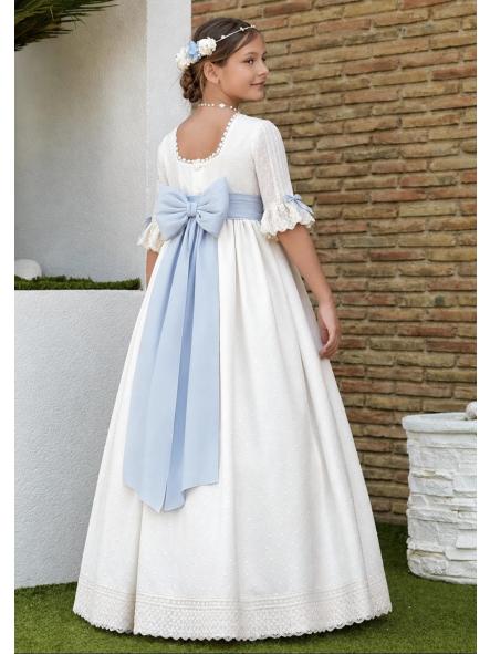 0087. VESTIDO PRIMERA COMUNION PLUMETI RUSTICO [1]