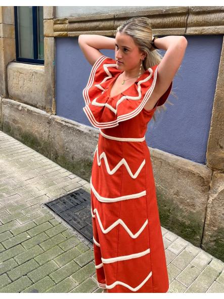 ETNIA. VESTIDO EN COLOR CALDERA