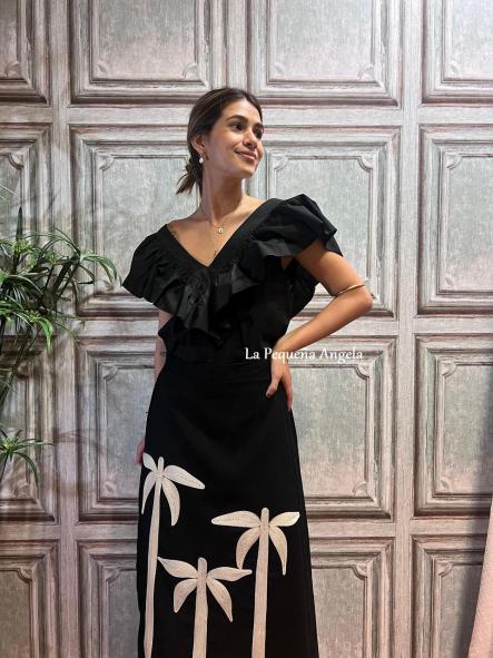 ATRANI. FALDA NEGRA CON BORDADO [0]