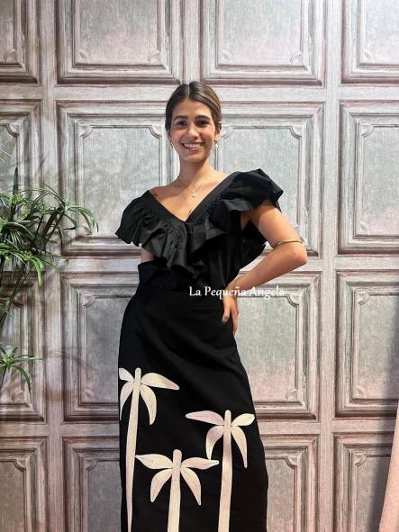 ATRANI. FALDA NEGRA CON BORDADO [3]