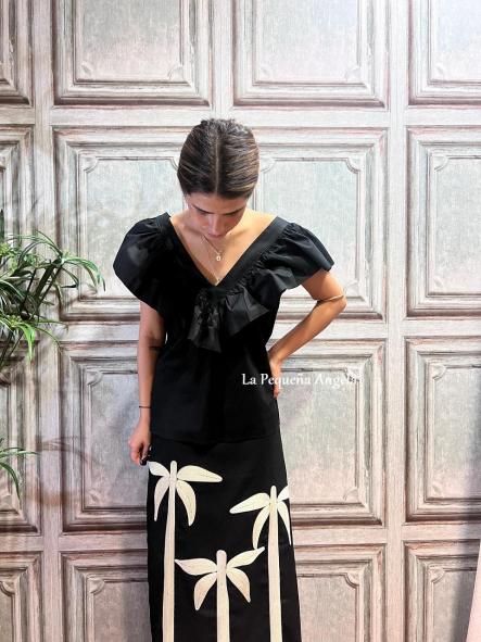 ATRANI. FALDA NEGRA CON BORDADO [1]