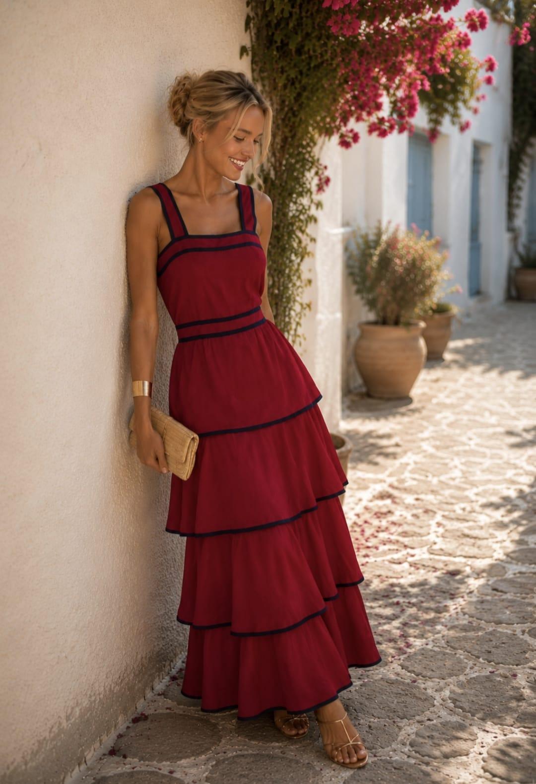 CONIL BURDEOS. VESTIDO TIRANTES