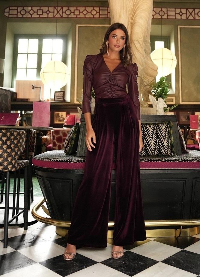 NIDO. PANTALÓN TERCIOPELO BURDEOS