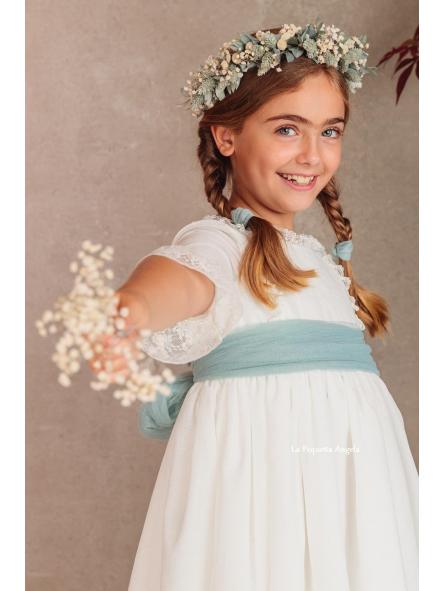 COVADONGA. VESTIDO COMUNION FLOR DE C. COLOR FAJIN A ELEGIR