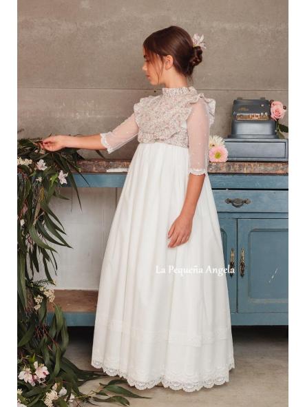 BIMBA. CUELLO BABERO Y  LAZADA A JUEGO PARA VESTIDO COMUNION.  [0]