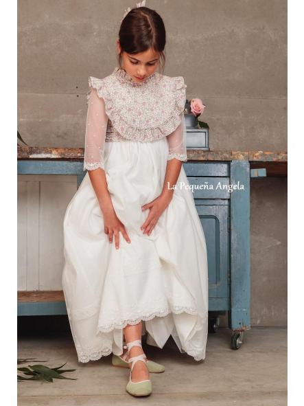 BIMBA. CUELLO BABERO Y  LAZADA A JUEGO PARA VESTIDO COMUNION.  [3]