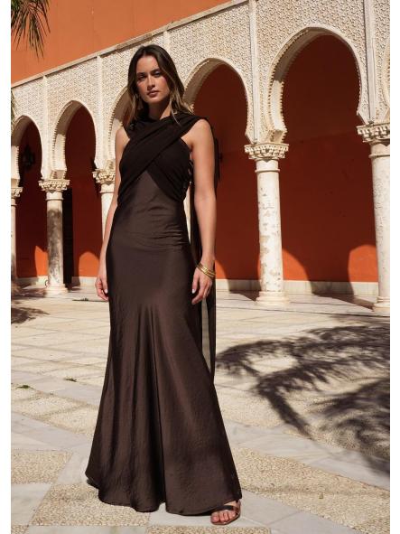 JUDITH. VESTIDO MARRÓN CHOCOLATE [0]