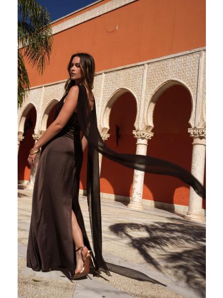 JUDITH. VESTIDO MARRÓN CHOCOLATE [3]