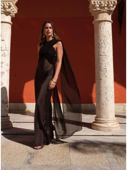 JUDITH. VESTIDO MARRÓN CHOCOLATE [2]