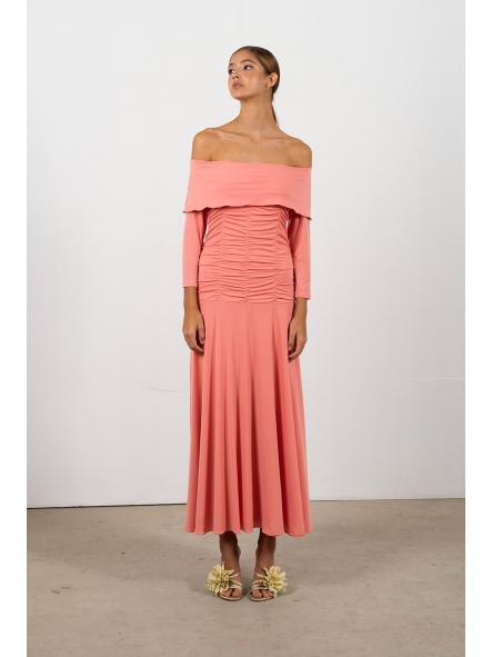 HELENA. VESTIDO EN COLOR CORAL